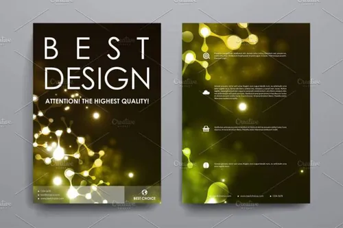 indesign制作封面-indesign排版模板漂亮的科技抽象图形画册 Set of B