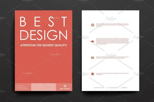 indesign图片打包-indesign排版模板经典棕色画册封面 Set of Beau
