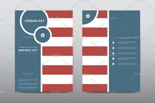 indesign如何抠图-indesign排版模板退伍军人节画册 Veteran’s Da