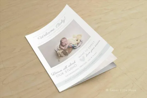 indesign图片叠加-indesign排版模板新生儿照片杂志画册 Newborn Ph