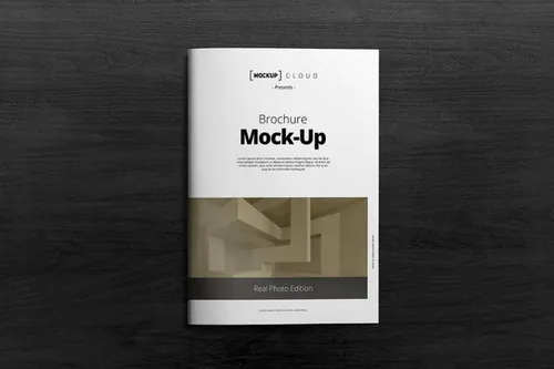 indesign合并图片-indesign排版模板时尚的A4尺寸画册样机 Brochure
