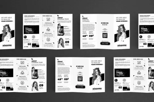 indesign 解锁-indesign排版模板时尚三折页画册 Tri Fold b