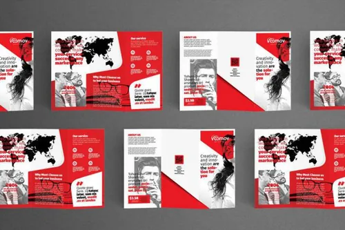 indesign导出图片-indesign排版模板商业时尚三折页画册 Business