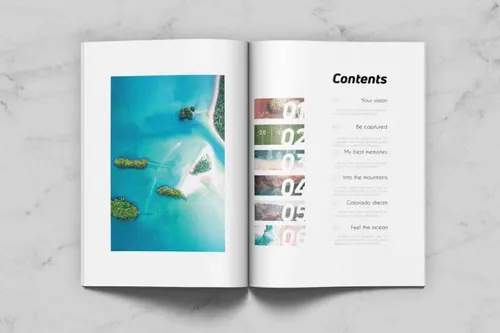 indesign中英文-indesign排版模板对称极简主义杂志画册 Symmetr