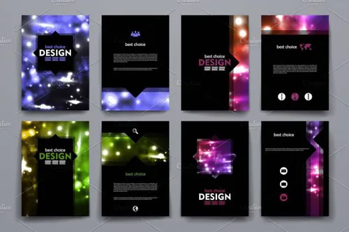 indesign路径文字-indesign排版模板科技感的画册模版 Set of Beau
