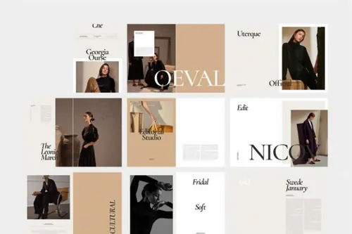 indesign 库-indesign排版模板时尚模特服装展示杂志画册设计