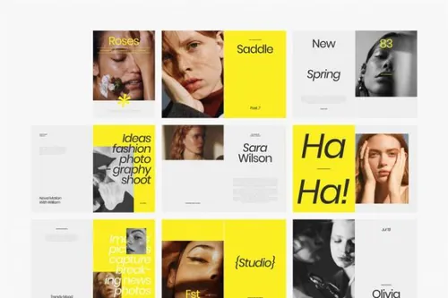 indesign如何添加页码-indesign排版模板高端时尚的摄影作品集杂志画册