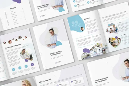 adobe indesign cs6-indesign排版模板初创公司简介企业册3合1套装