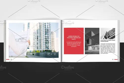 indesign 4-indesign排版模板建筑作品集手册杂志册