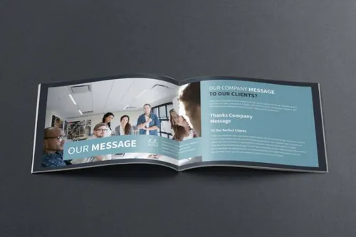 indesign简易教程-indesign排版模板高端深蓝主题企业公司简介手册设计