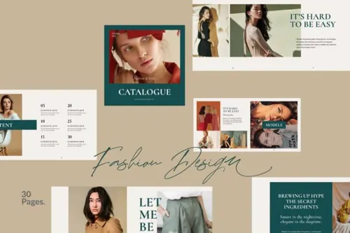 indesign简介-indesign排版模板画册 | 时尚干净现代杂志风格凡尔赛