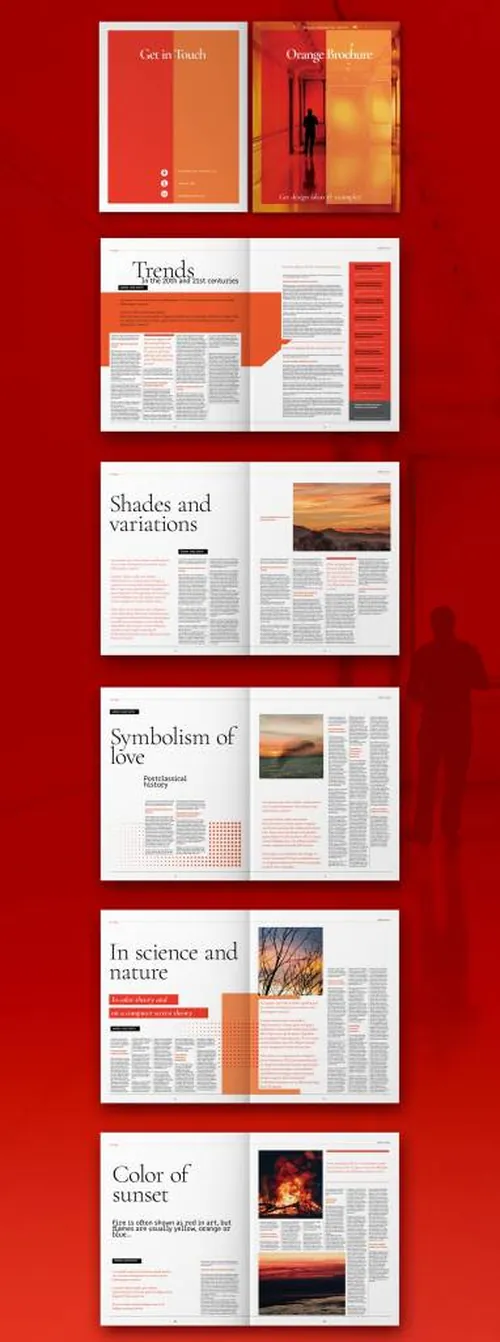 indesign插件-indesign排版模板橙色配色方案企业册企业文化杂志画册