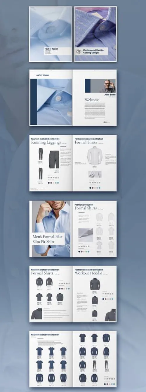 indesign4-indesign排版模板极简风格产品目录服装设计杂志展示