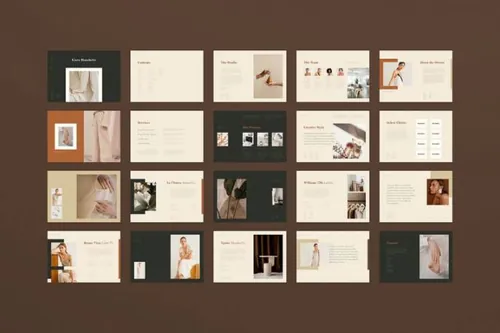 indesign字体下载-indesign排版模板优雅时尚高端简约多用途的高品质品牌手册画