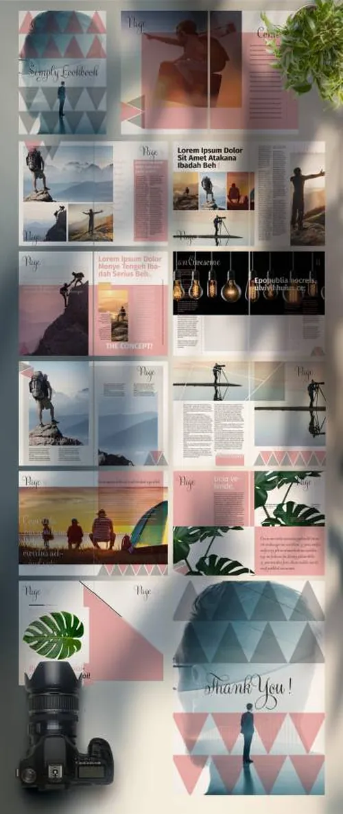 indesign官网-indesign排版模板三角形图案旅行摄影个人作品集画册