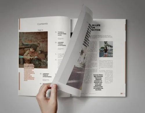 indesign目录-indesign排版模板时尚高端简约多用途社会科学册画册杂志