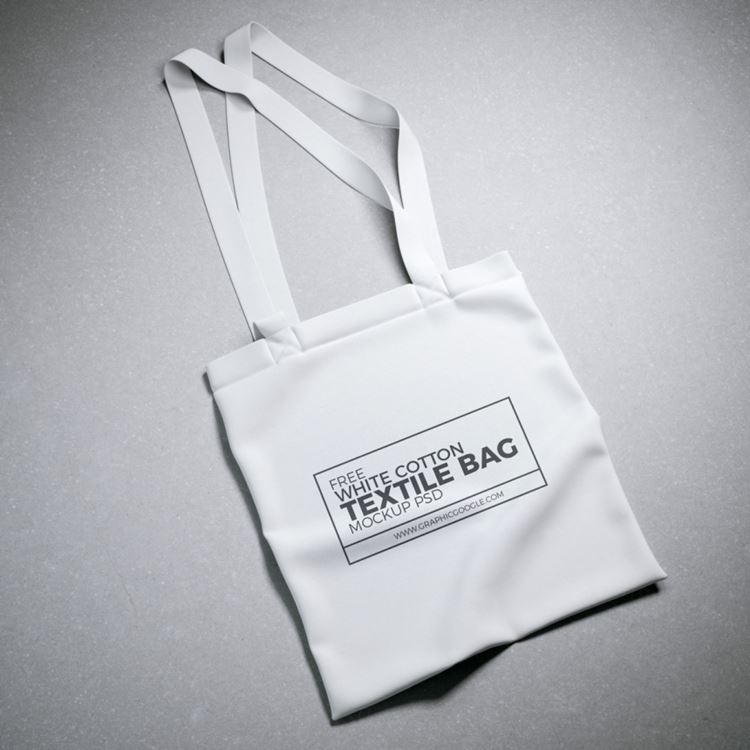 帆布袋模型PSD贴图模板White Cotton Textile Bag Mock-up Psd