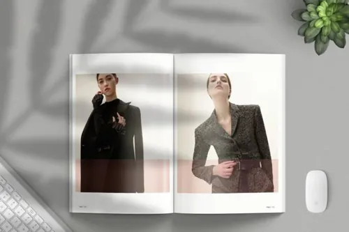 排版软件indesign-indesign排版模板极简主义服装杂志画册设计