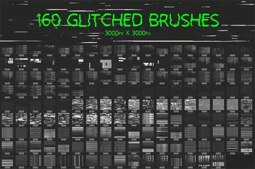 毛刺质感的PS笔刷Glitch_Brushes