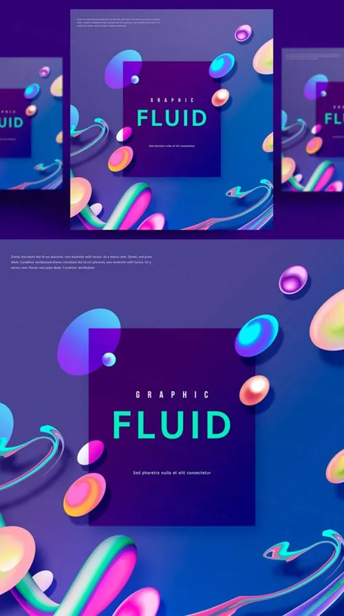 彩色创意时尚艺术流动渐变抽象空间海报高清背景PSD设计素材