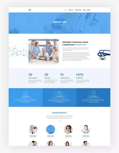医疗保健机构网站UI套件PSD模板 Health Care – Med