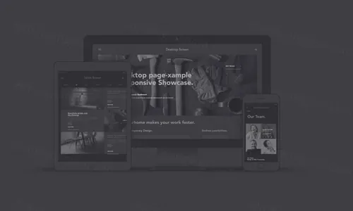 单色UI项目网页展示PSD模板Monochrome Responsive Showcase Vol034