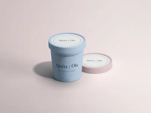 冰淇淋雪糕纸杯外观设计效果图样机Ice Cream Paper Cup Mockup