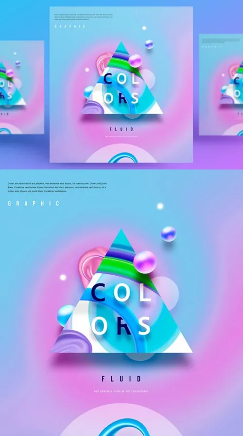 彩色创意时尚艺术流动渐变抽象空间海报高清背景PSD设计素材