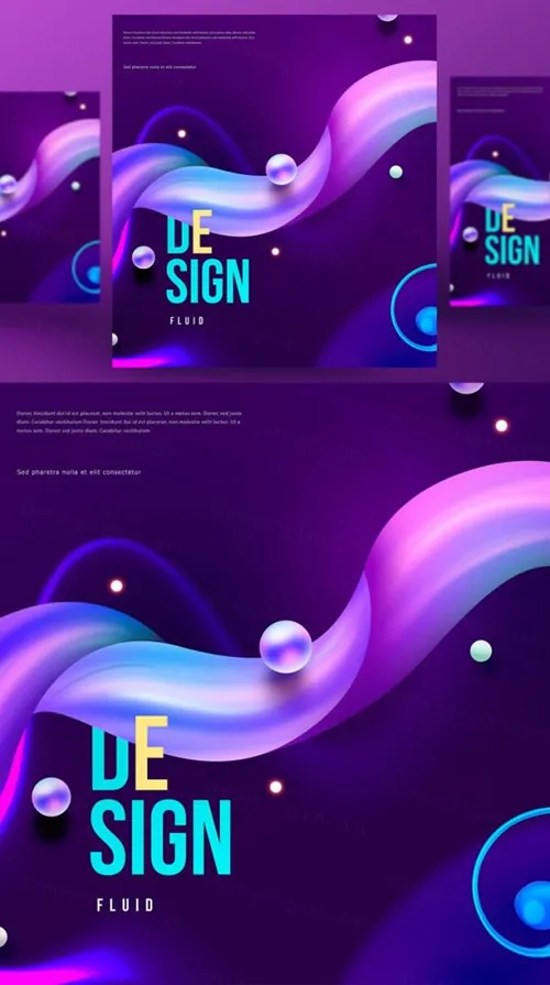 彩色创意时尚艺术流动渐变抽象空间海报高清背景PSD设计素材