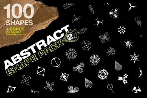 新潮流酸性艺术未来派生化危机抽象形状装饰元素 Abstrac