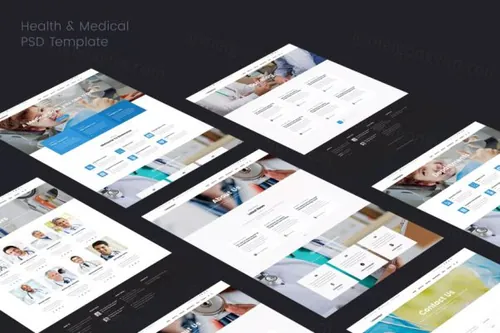 健康医疗网站业务页面设计PSD模板 Health  Medical P
