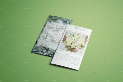 indesign导出失败-indesign排版模板三折页婚礼邀请小册子设计