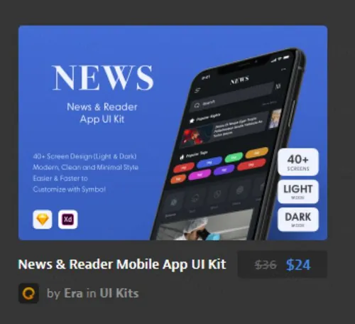 新闻和阅读器移动应用程序用户界面工具包 Reader Mobile A