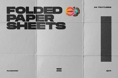 高品质复古褶皱纸张纹理素材合辑 Folded Paper S