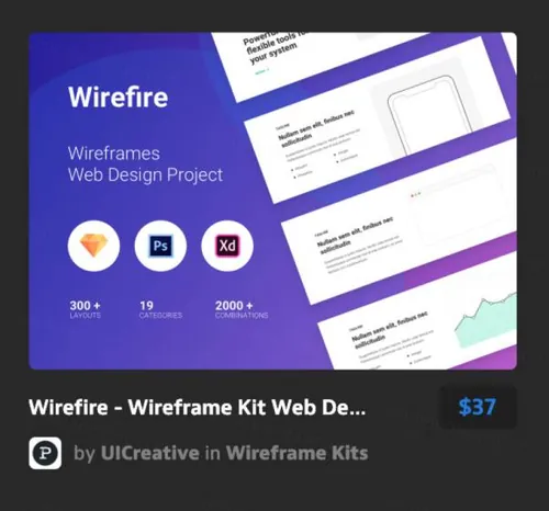 线框套件网页设计Wirefire - Wireframe Kit We