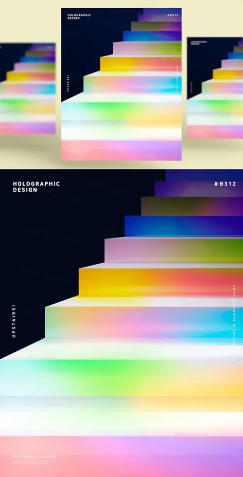 蒸汽波渐变炫酷海报PSD模板Steam wave tapered Poster