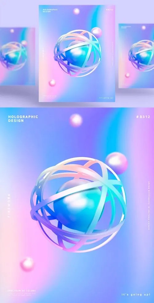 蒸汽波圆形渐变炫酷海报PSD模板Steam wave tapered Poster