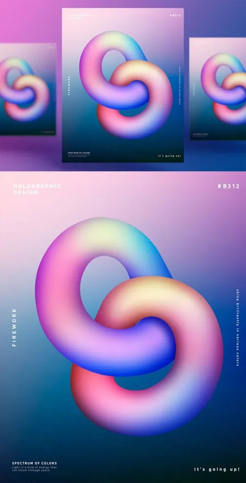 蒸汽波互锁渐变炫酷海报PSD模板Steam wave tapered Poster