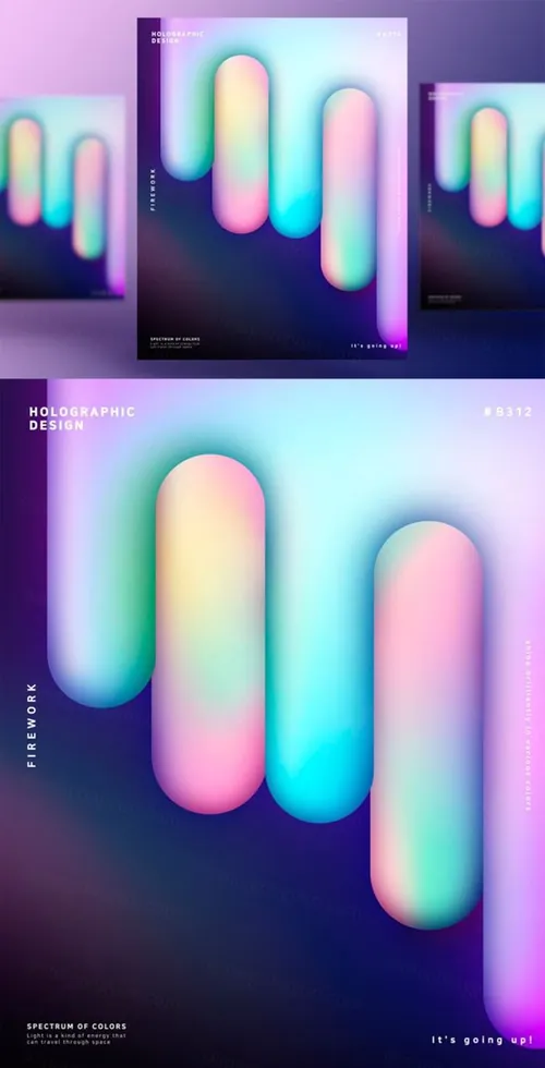 蒸汽波渐变炫酷海报PSD模板Steam wave tapered Poster