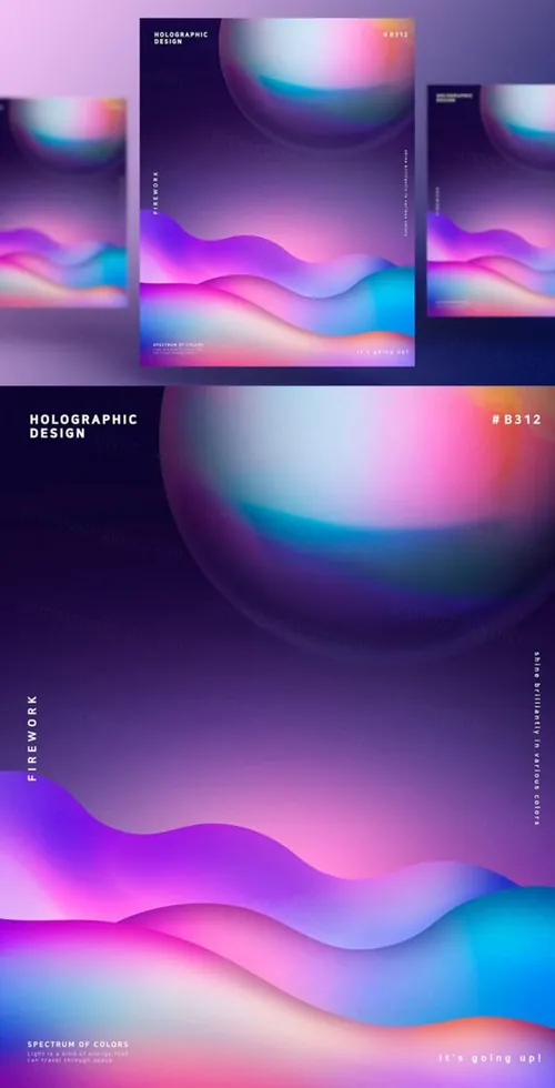 蒸汽波渐变炫酷海报PSD模板Steam wave tapered Poster