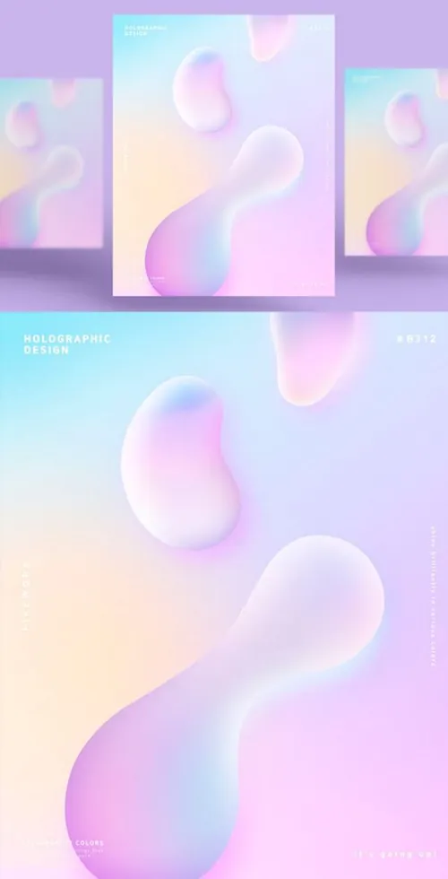 蒸汽波不规则渐变炫酷海报PSD模板Steam wave tapered Poster