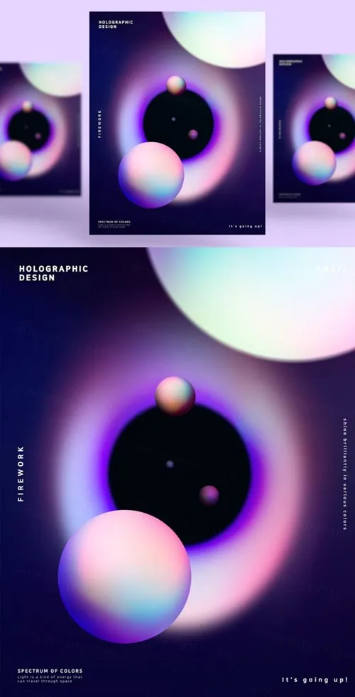 蒸汽波球形渐变炫酷海报PSD模板Steam wave tapered Poster