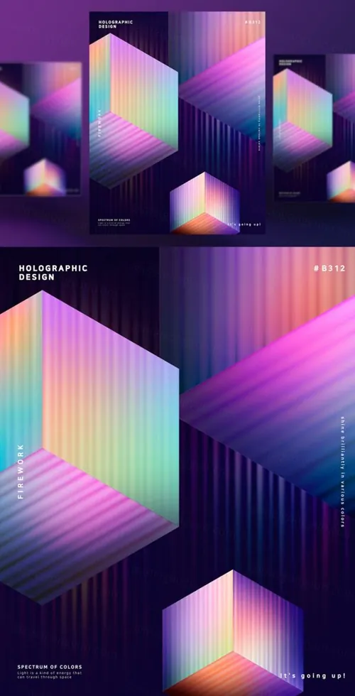 蒸汽波方形渐变炫酷海报PSD模板Steam wave tapered Poster