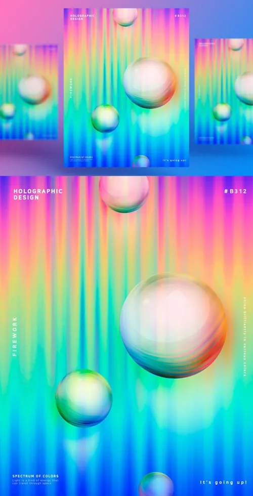 蒸汽波球形渐变炫酷海报PSD模板Steam wave tapered Poster