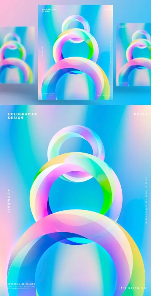 蒸汽波圆环渐变炫酷海报PSD模板Steam wave tapered Poster