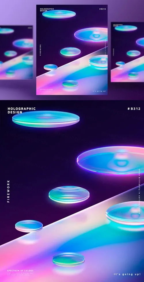 蒸汽波圆形渐变炫酷海报PSD模板Steam wave tapered Poster