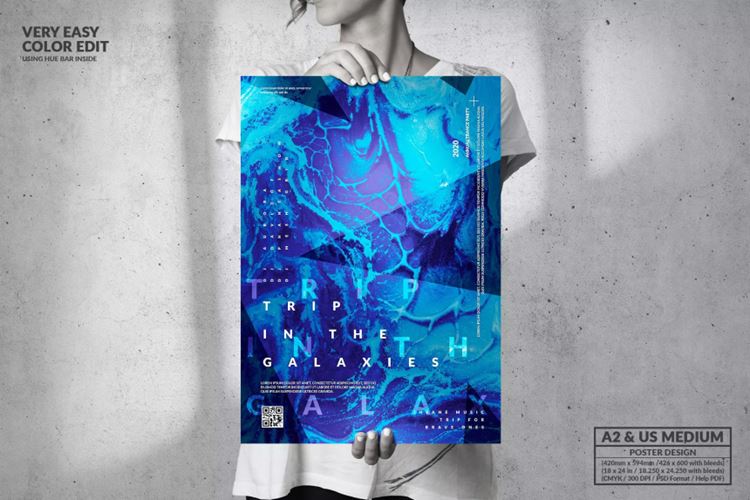 音乐会活动海报设计模板样机（PSD）