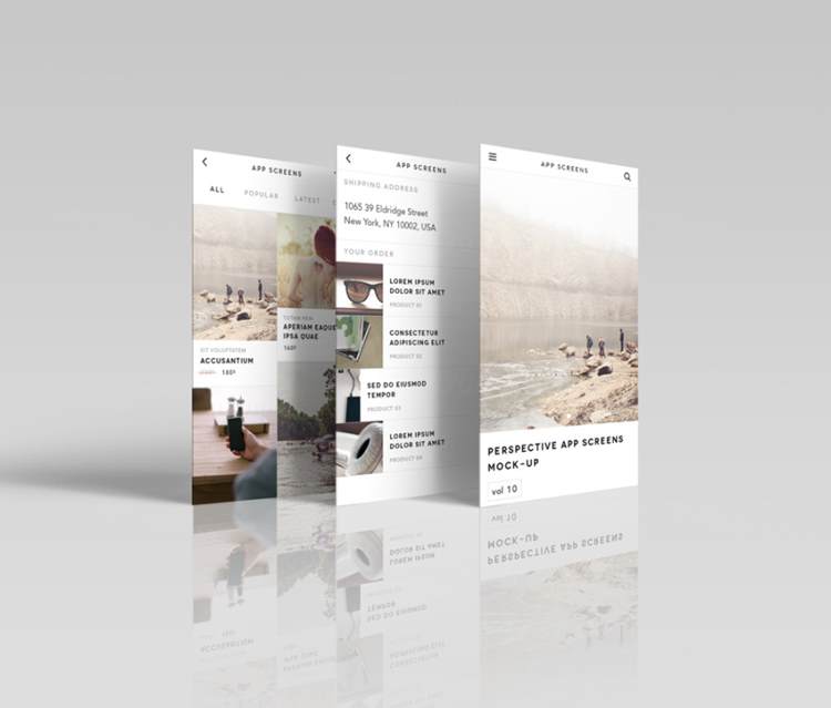 应用程序UI设计屏幕透视图样机 Perspective App Screens Mock-Up 10