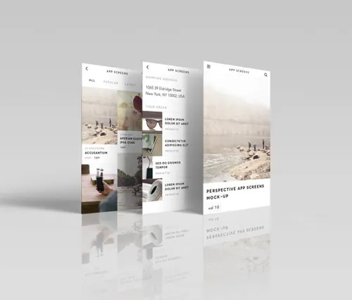 应用程序UI设计屏幕透视图样机 Perspective App Screens Mock-Up 10