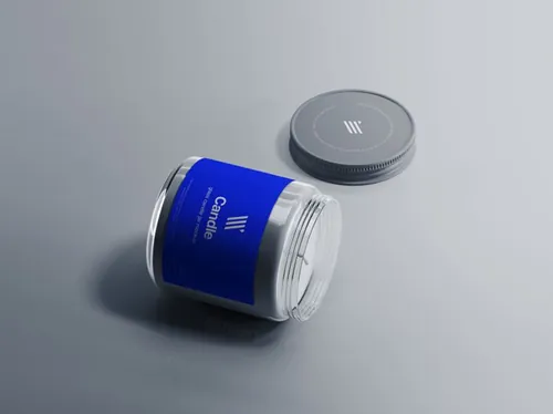 玻璃蜡烛罐外观设计图展示样机模板 Glass Candle Jar Mockup